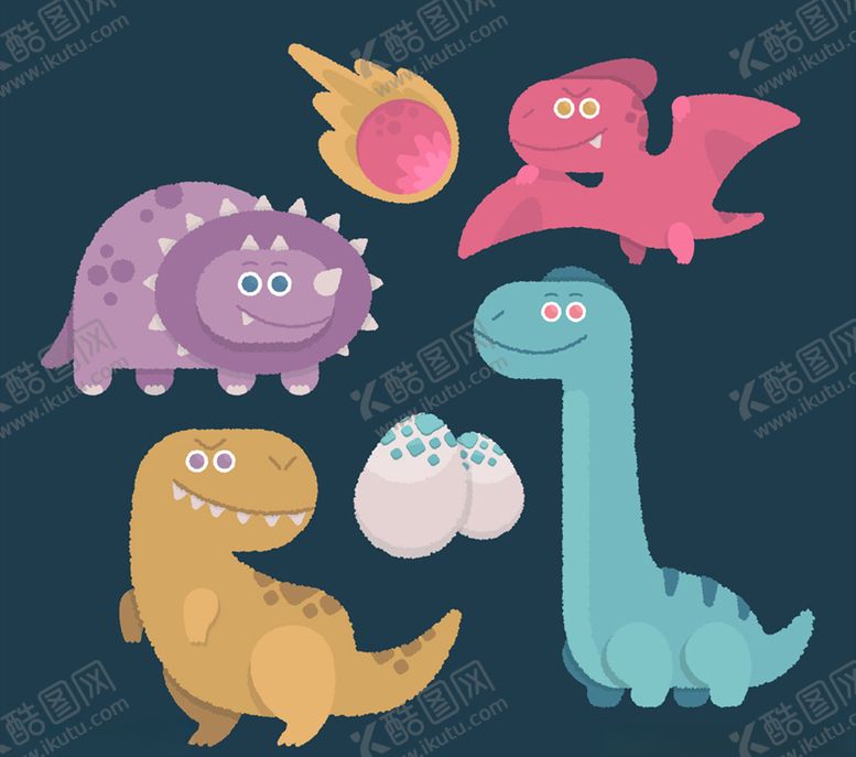 编号：82328409222130247494【酷图网】源文件下载-可爱的恐龙