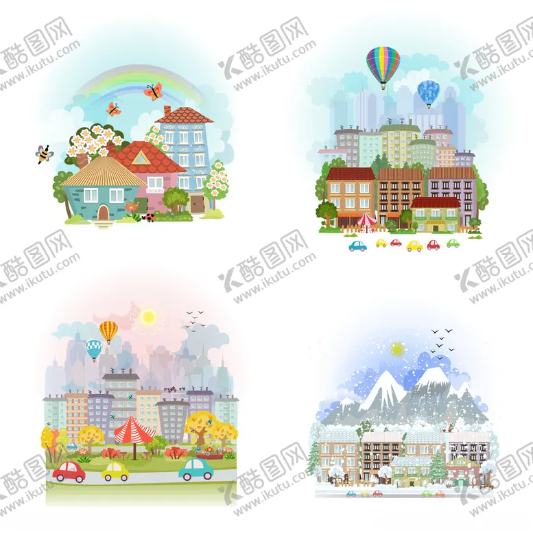 编号：13964607021539368721【酷图网】源文件下载-梦幻城市风景插画集