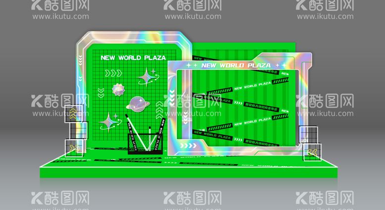 编号：25781411201222017659【酷图网】源文件下载-美陈潮玩科技活动留影互动打卡拍照背景