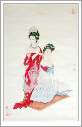 国风侍女插画