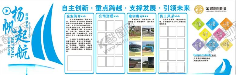 编号：27004709221406178575【酷图网】源文件下载-杨帆起航形象墙