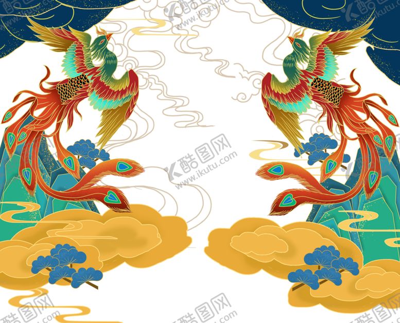 编号：66302807030937006135【酷图网】源文件下载-国潮凤凰祥云