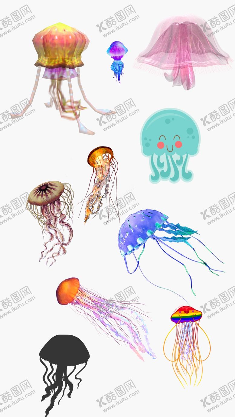 编号：38353101190630475765【酷图网】源文件下载-高清免扣水母素材
