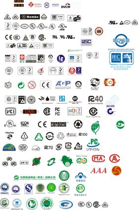 认证环保标识交通图标警示矢量图