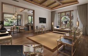 质感中式会客厅3D源文件
