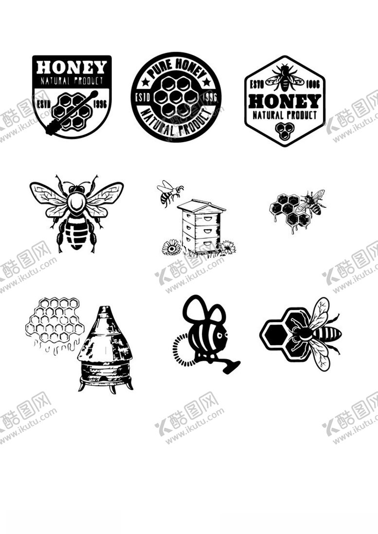 编号：60867901182146469514【酷图网】源文件下载-卡通蜜蜂矢量