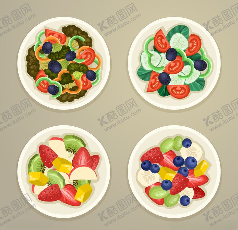 编号：84085610221335101127【酷图网】源文件下载-矢量厨房蔬菜食品素材