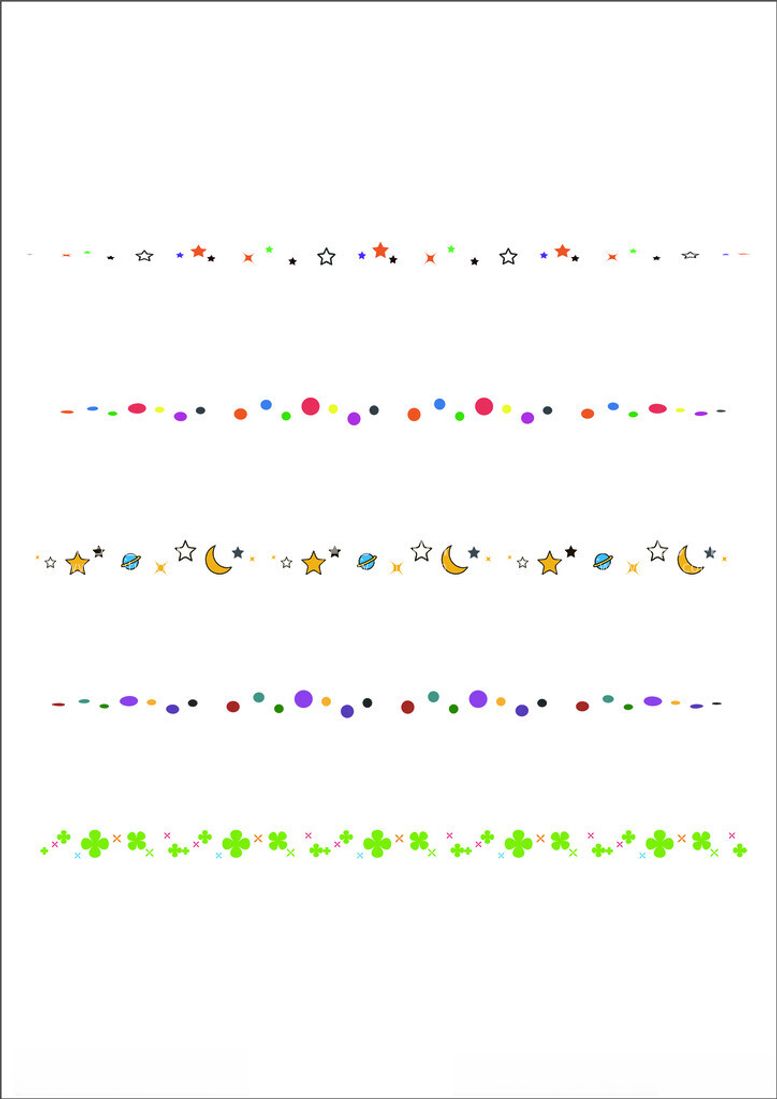 编号：57980612060044127829【酷图网】源文件下载-通矢量星星月亮圆点分界线
