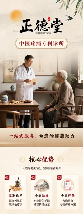 传统中国风中医诊所电商详情页长图