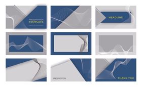 几何曲线背景展板