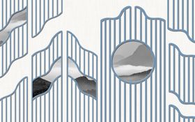 新中式格栅立瓦背景墙