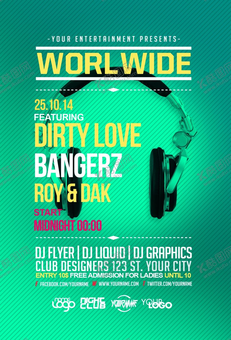 编号：40062110092315504667【酷图网】源文件下载-DJ海报音乐节创意前卫海报