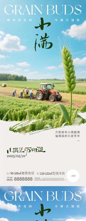 小满节气微摄影意境海报