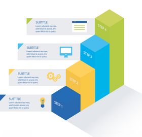 彩色立体阶梯图表