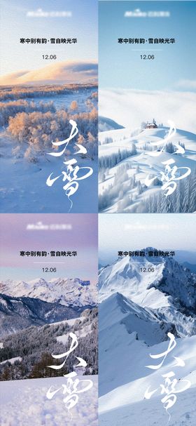 地产创意雪花大雪节气单图