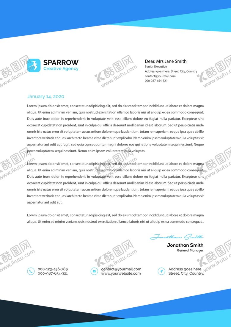 编号：98637509241142053543【酷图网】源文件下载-公司信纸书签设计