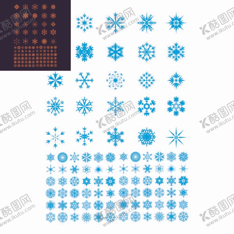 编号：87728612020210131236【酷图网】源文件下载-各种雪花图标图片