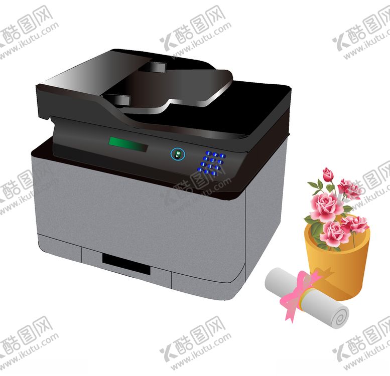 编号：11737609240514086030【酷图网】源文件下载-办公用品打印机素材