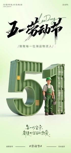 海运物流行业五一劳动节海报