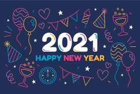 2021新年快乐节日字体