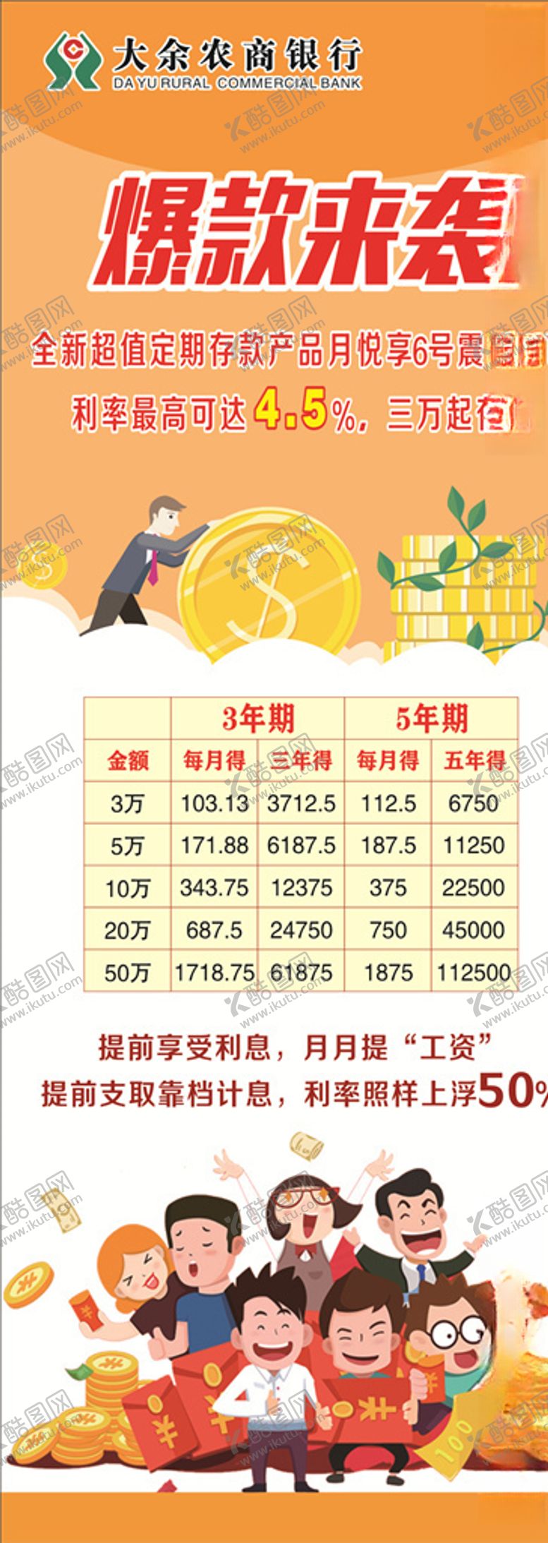 编号：60474807072013187347【酷图网】源文件下载-农商银行银行展架利率表