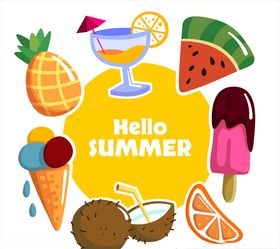 创意夏季食物框架