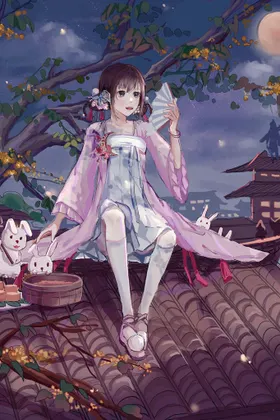 中秋插画主题节浓情福满