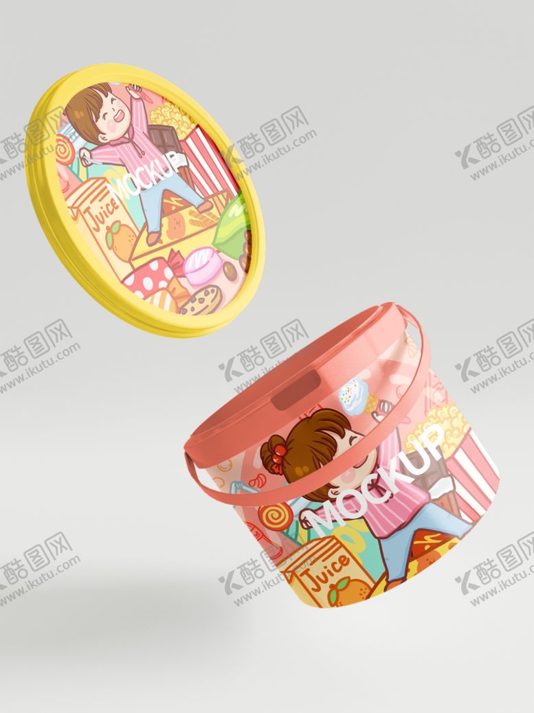 编号：34256610180907192534【酷图网】源文件下载-桶装食品包装样机