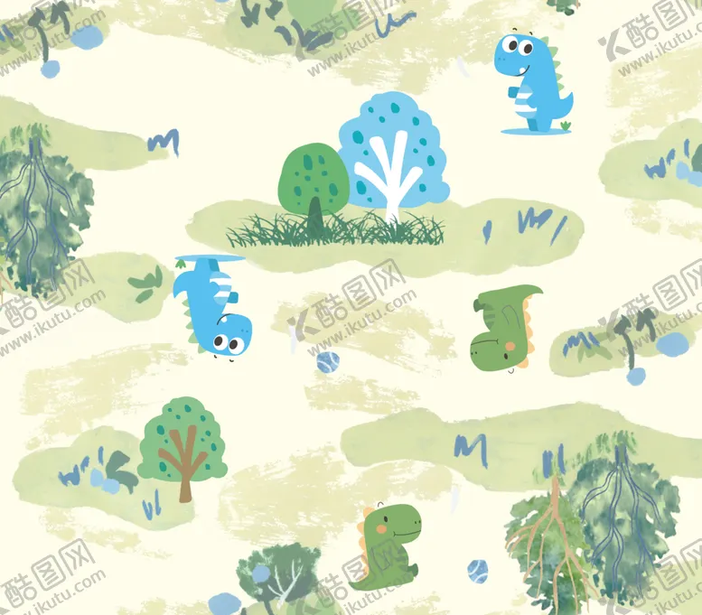 编号：15656204031417163070【酷图网】源文件下载-卡通风森林动物图案背景