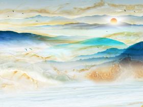 山水画背景墙