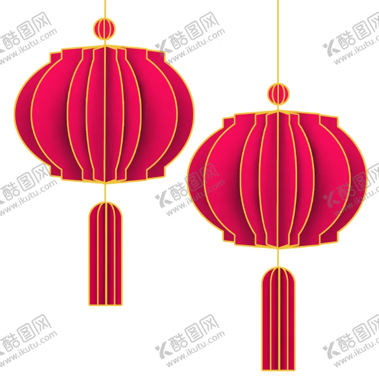 编号：35731801261707041610【酷图网】源文件下载-春节新年元宵节剪纸灯笼