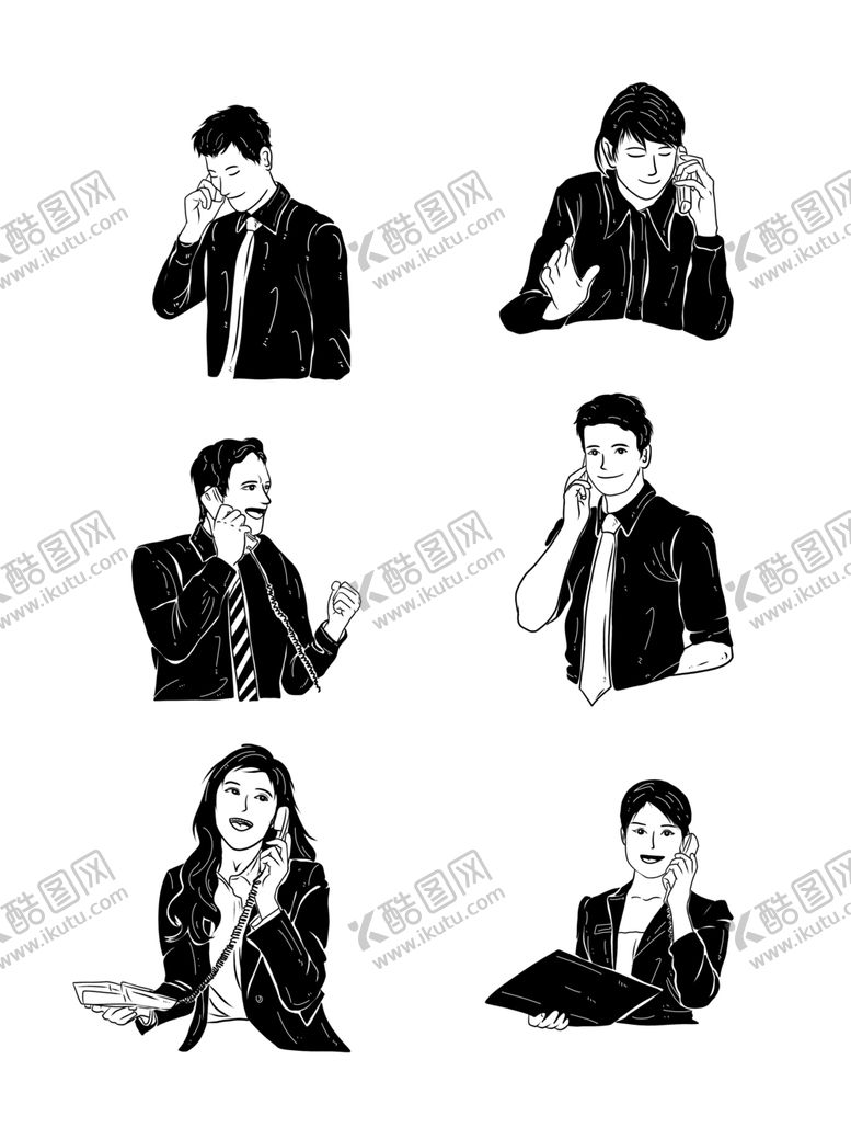编号：10271710060318465264【酷图网】源文件下载-打电话企业人物剪影