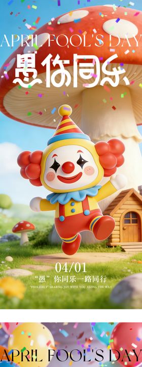 41愚人节卡通系列海报