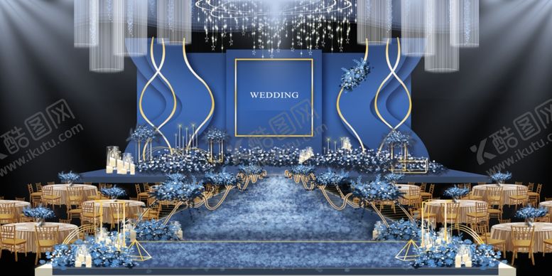 编号：87949510040727088332【酷图网】源文件下载-蓝色系婚礼设计背景
