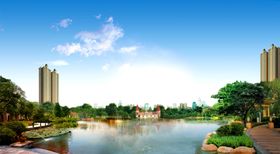 地产湖景湖景地产阳台湖景