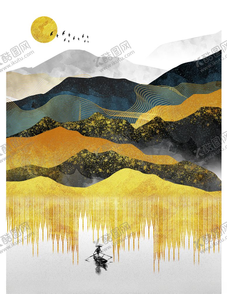 编号：10391810100920112803【酷图网】源文件下载-金箔装饰画