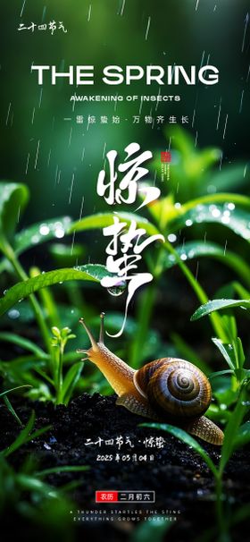 中国水墨风24节气惊蛰节气海报