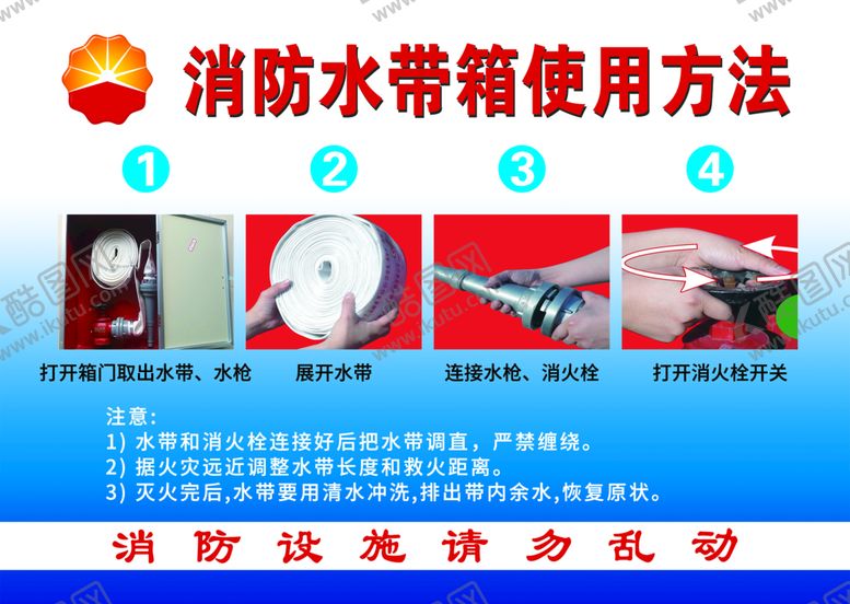 编号：94302109190033515841【酷图网】源文件下载-消防水带箱使用方法展板海报