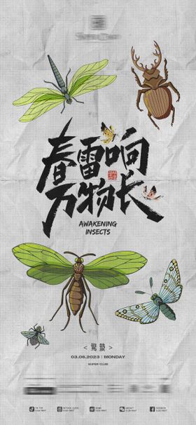 酒吧夜店ktv惊蛰节气海报