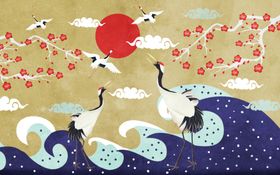 仙鹤海报背景图片