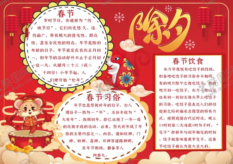 编号：77001810261935091629【酷图网】源文件下载-除夕小报