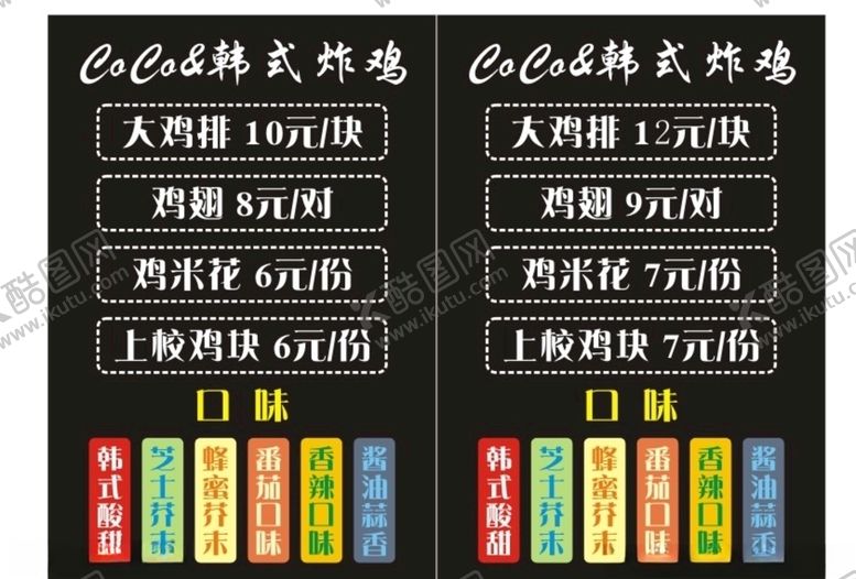 编号：46955410010213459296【酷图网】源文件下载-炸鸡菜单
