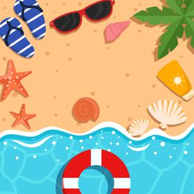 夏日沙滩背景风海报旅行旅游风