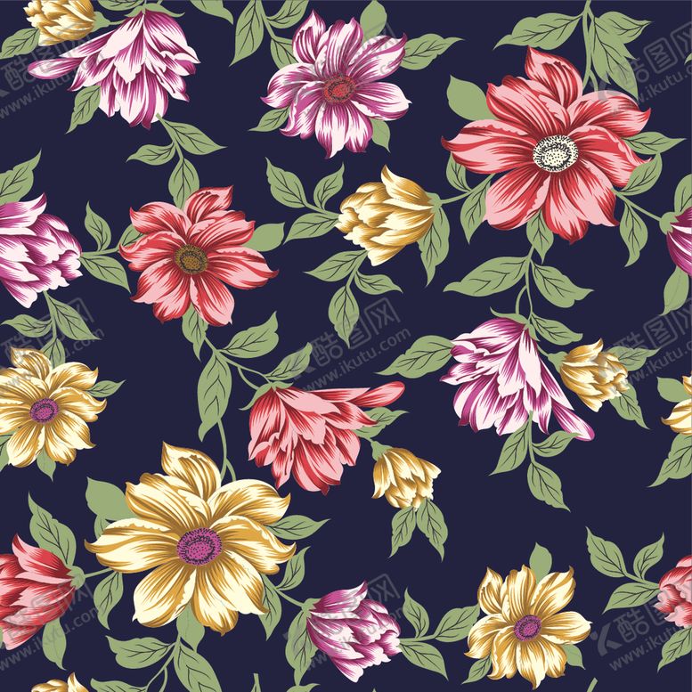 编号：47538310052338081560【酷图网】源文件下载-无缝花朵花纹