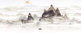 山水水墨画