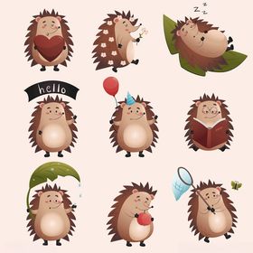 可爱刺猬卡通形象集合