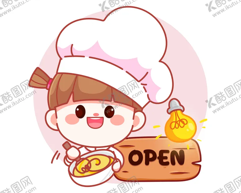 编号：46051309130329031239【酷图网】源文件下载-餐饮卡通厨师可爱女孩矢量 