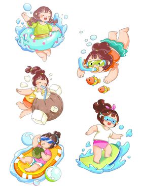 夏日欢乐水上玩耍场景