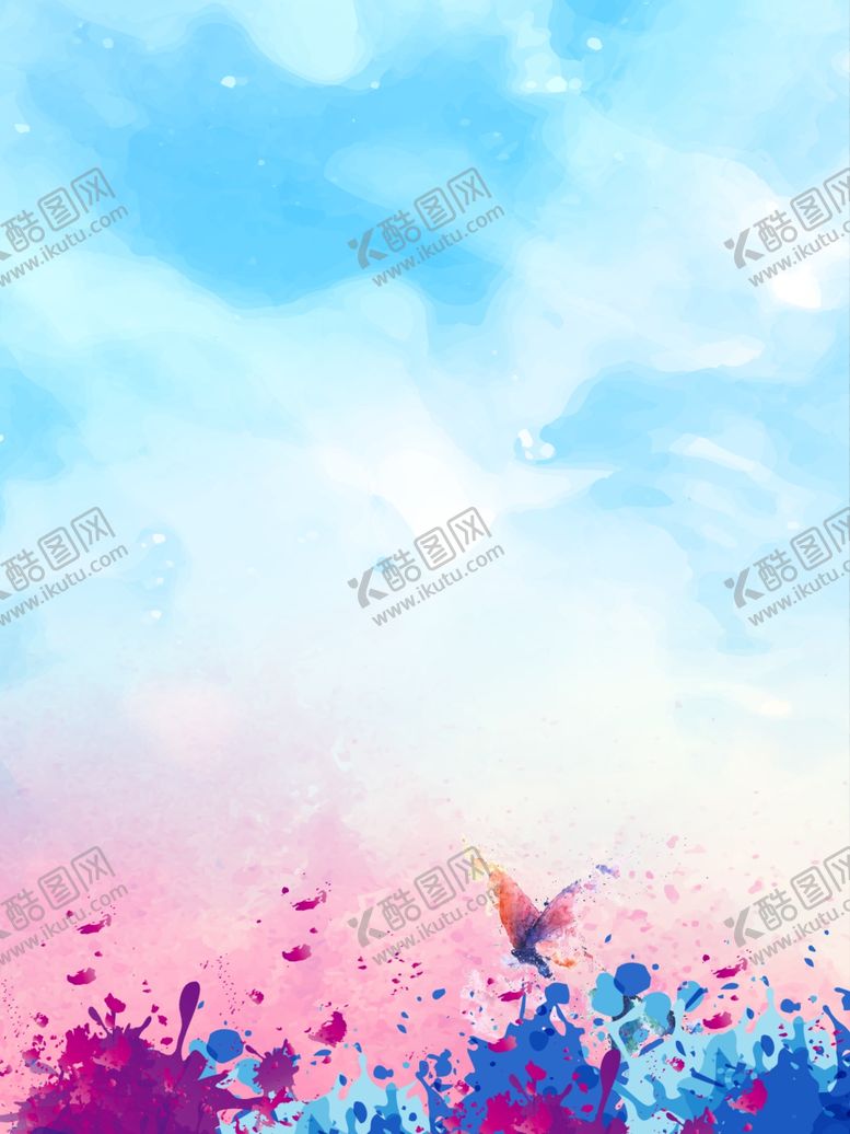 编号：37899904192045358604【酷图网】源文件下载-蓝色水彩背景