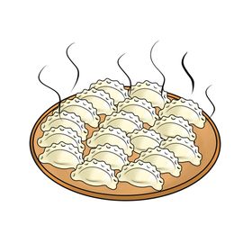 手绘饺子素材